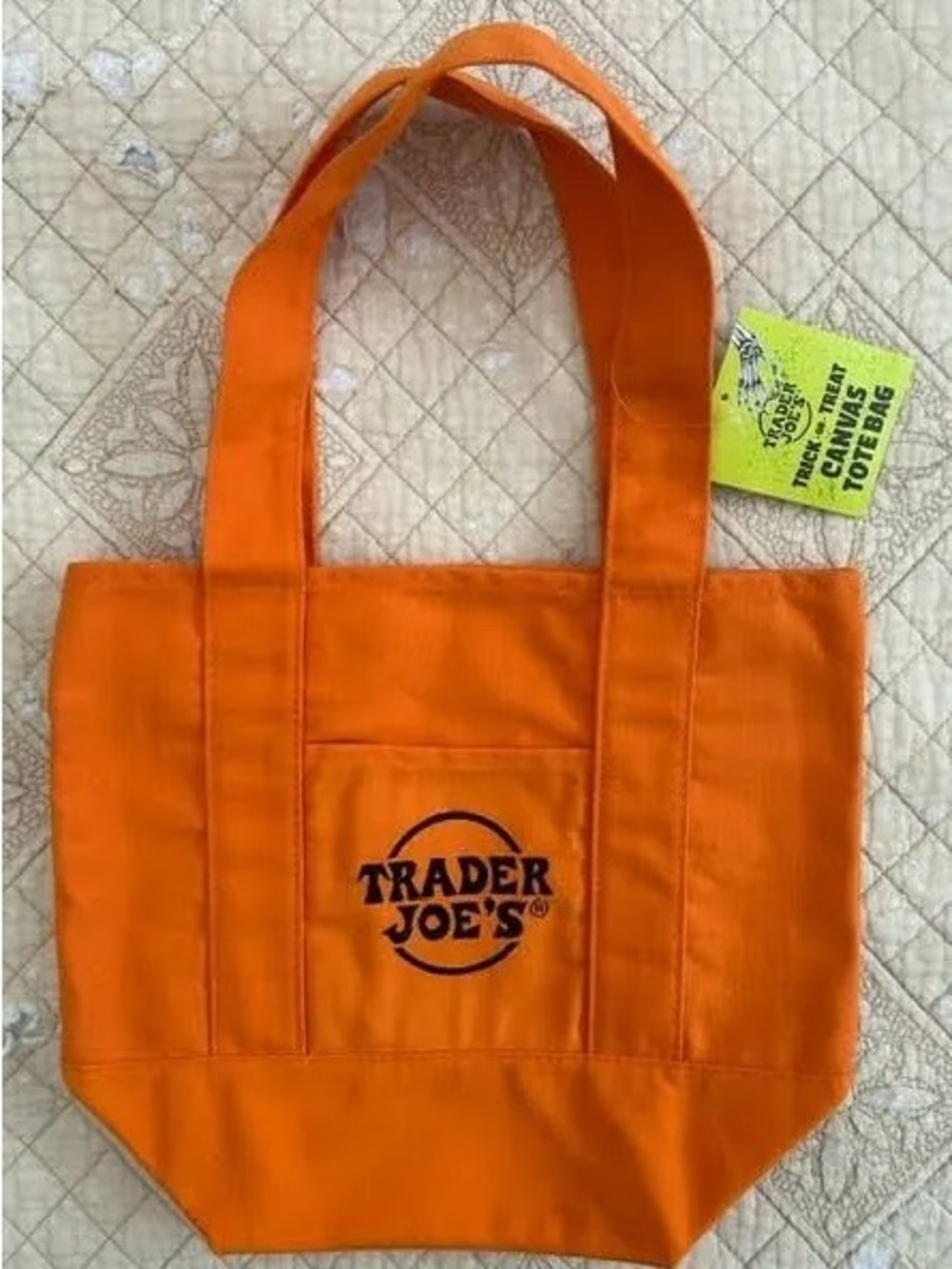 Trader Joe's Orange Canvas Tote Bag